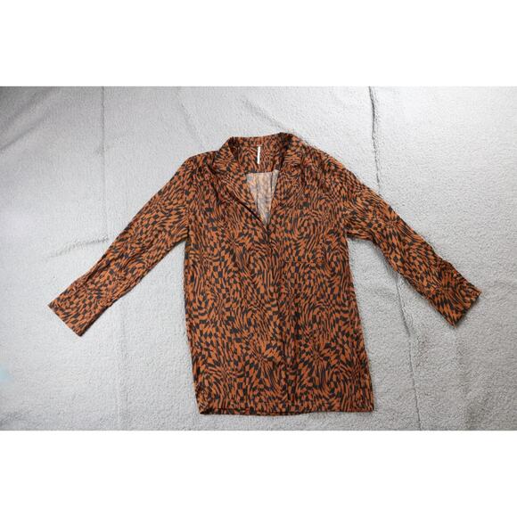 Free People x REVOLVE Jacket Blouse Small Beatrice Brown Leopard Print - Picture 2 of 8